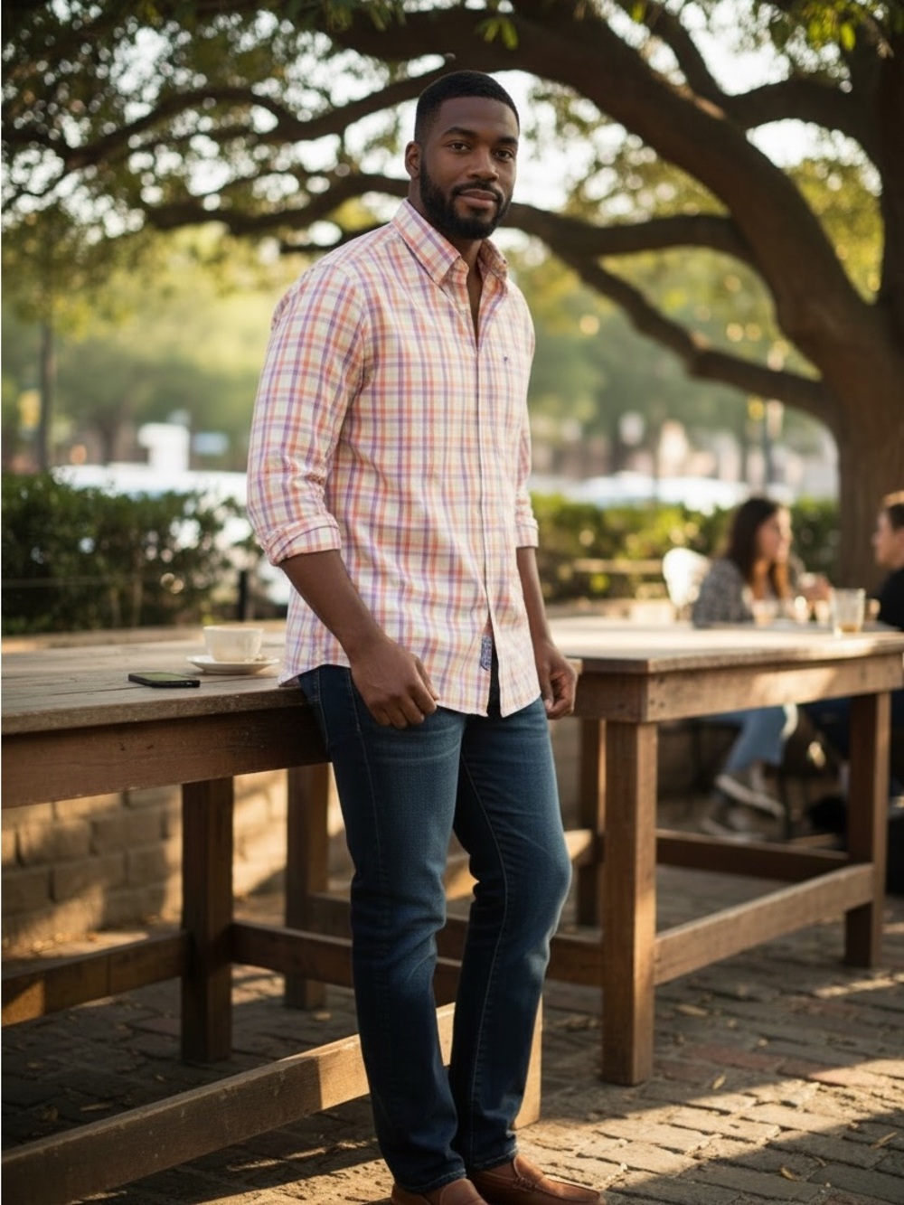 Southern Tide Men's Pastel Plaid Button-Down Shirt. NWT.